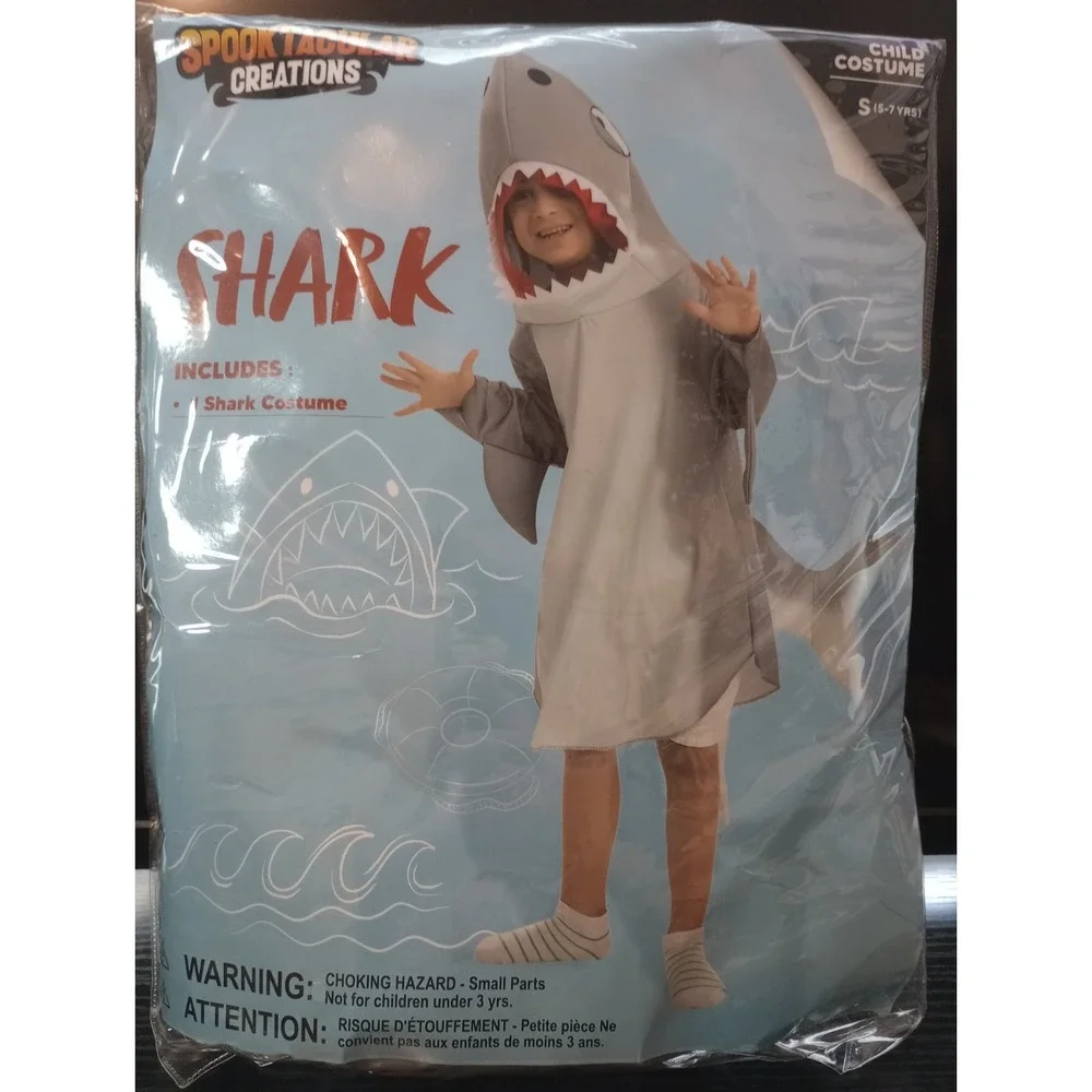 Spooktacular Creations Shark Child Halloween Costume Size Small 5-7 Years New